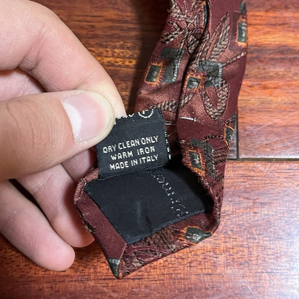 ERMENEGILDO ZEGNA TIE LOT OF 3 Geometric Silk Wool Designer Luxury Made In Italy - Picture 8 of 12